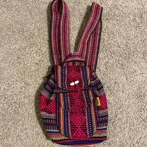 Pinzon multicolored backpack handmade Mexico